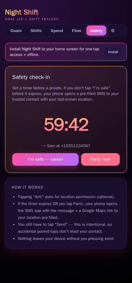 Safety timer armed at 59:42